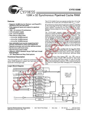 CY7C1339B-100AC datasheet  